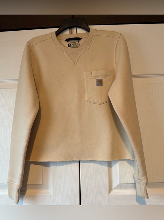 Carhartt Tops - Carhartt Women’s Relaxed Fit Cropped Sweatshirt Size Medium 8-10 soft yellow